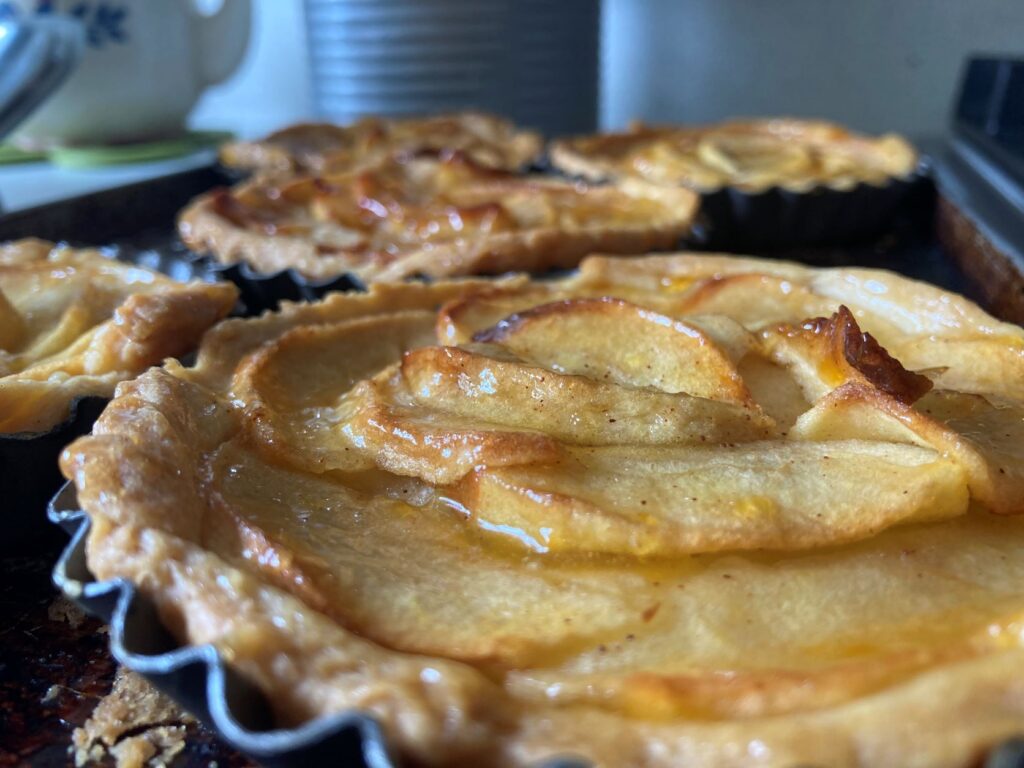 Homemade Vanilla and Cinnamon Apple Tarts with Apricot Glaze