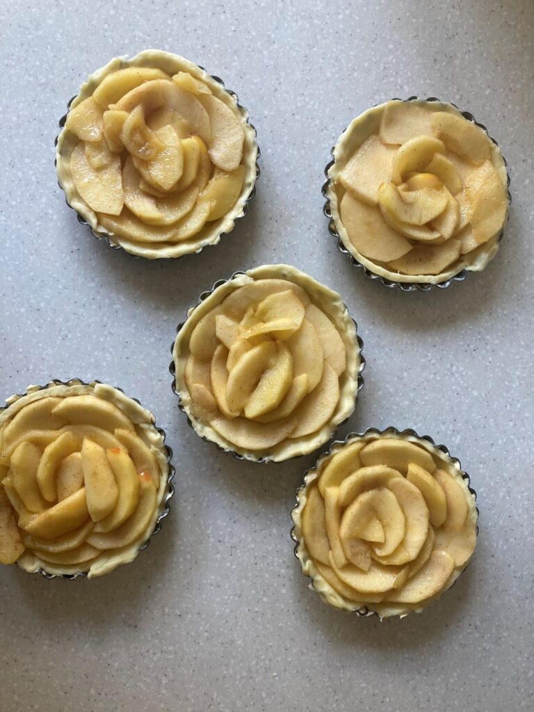 Homemade Vanilla and Cinnamon Apple Tarts with Apricot Glaze