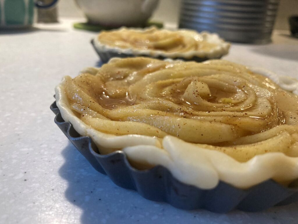 Homemade Vanilla and Cinnamon Apple Tarts with Apricot Glaze